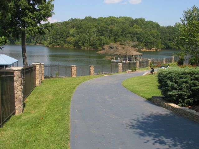 Decorative iron fence with pillars